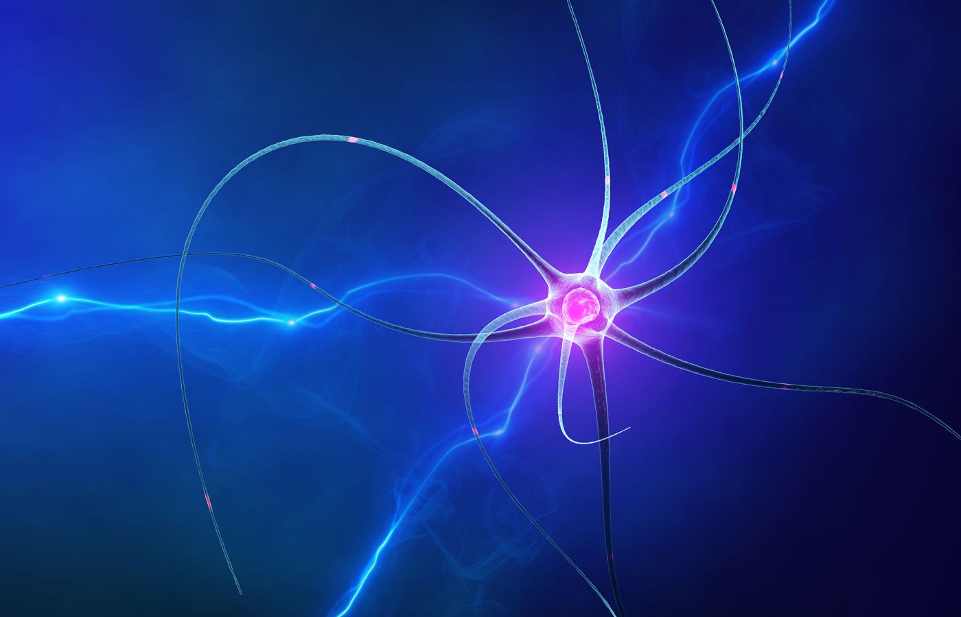 Illustration einer leuchtenden Nervenzelle