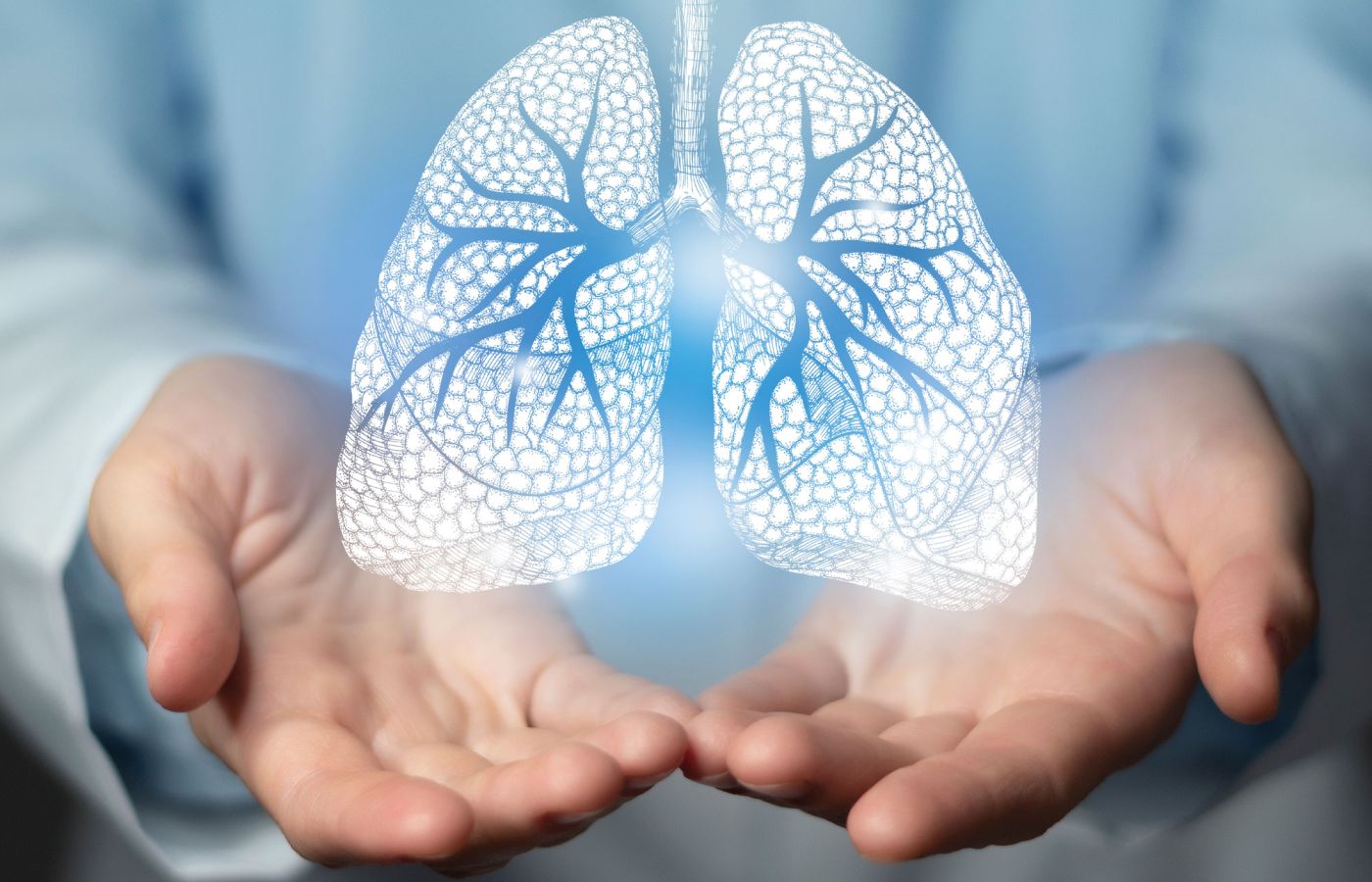 Hände halten Lungen-Illustration